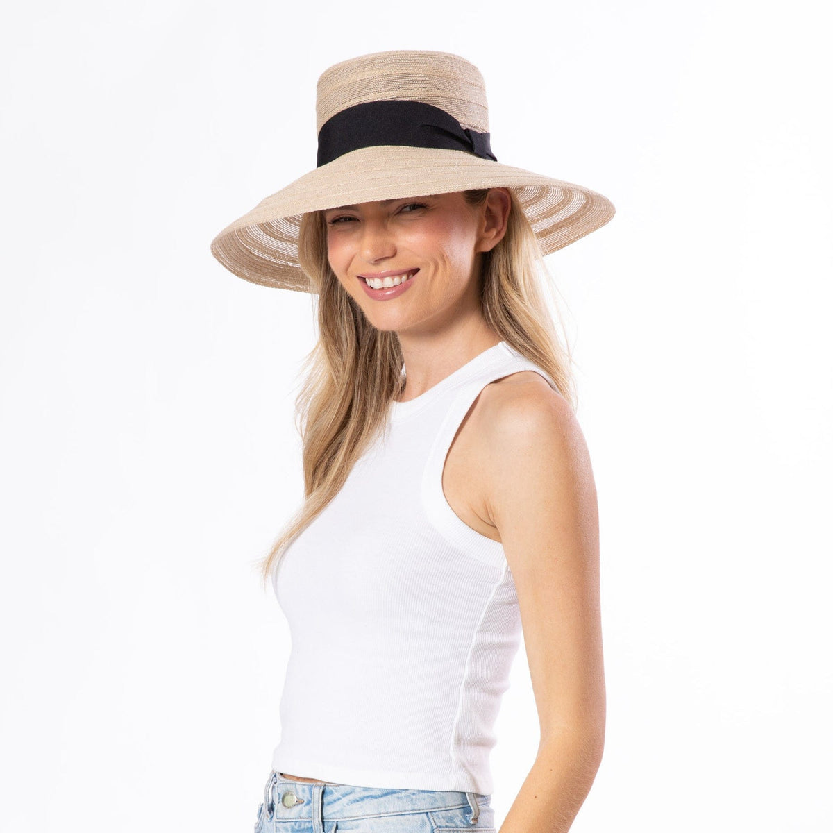 Mabel Wide Brim Hat with Grosgrain Band