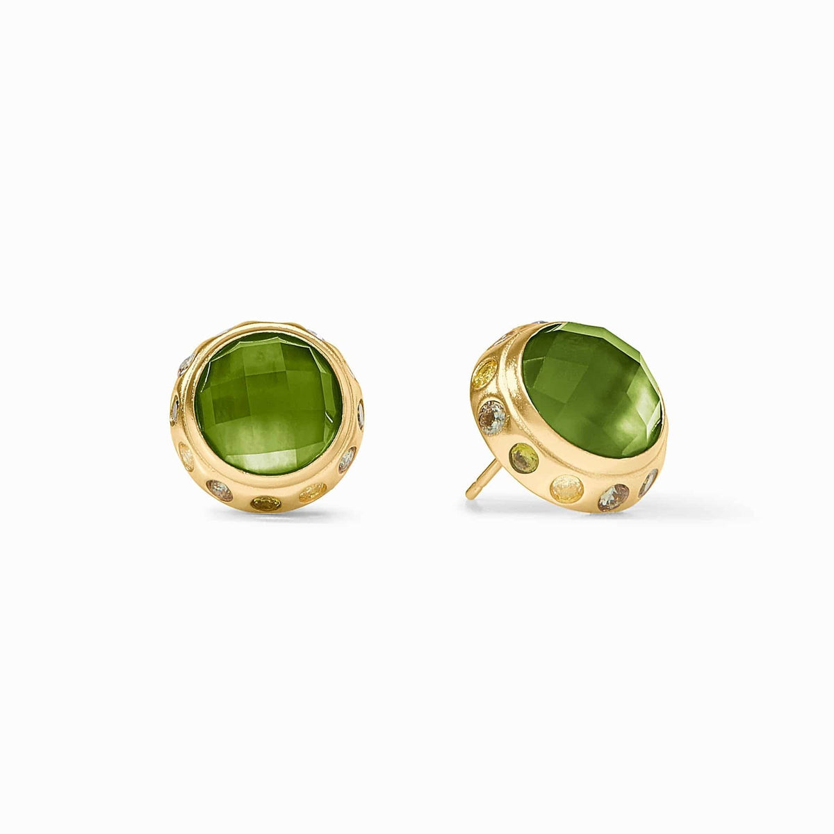 Gold earrings with green gemstones julie vos