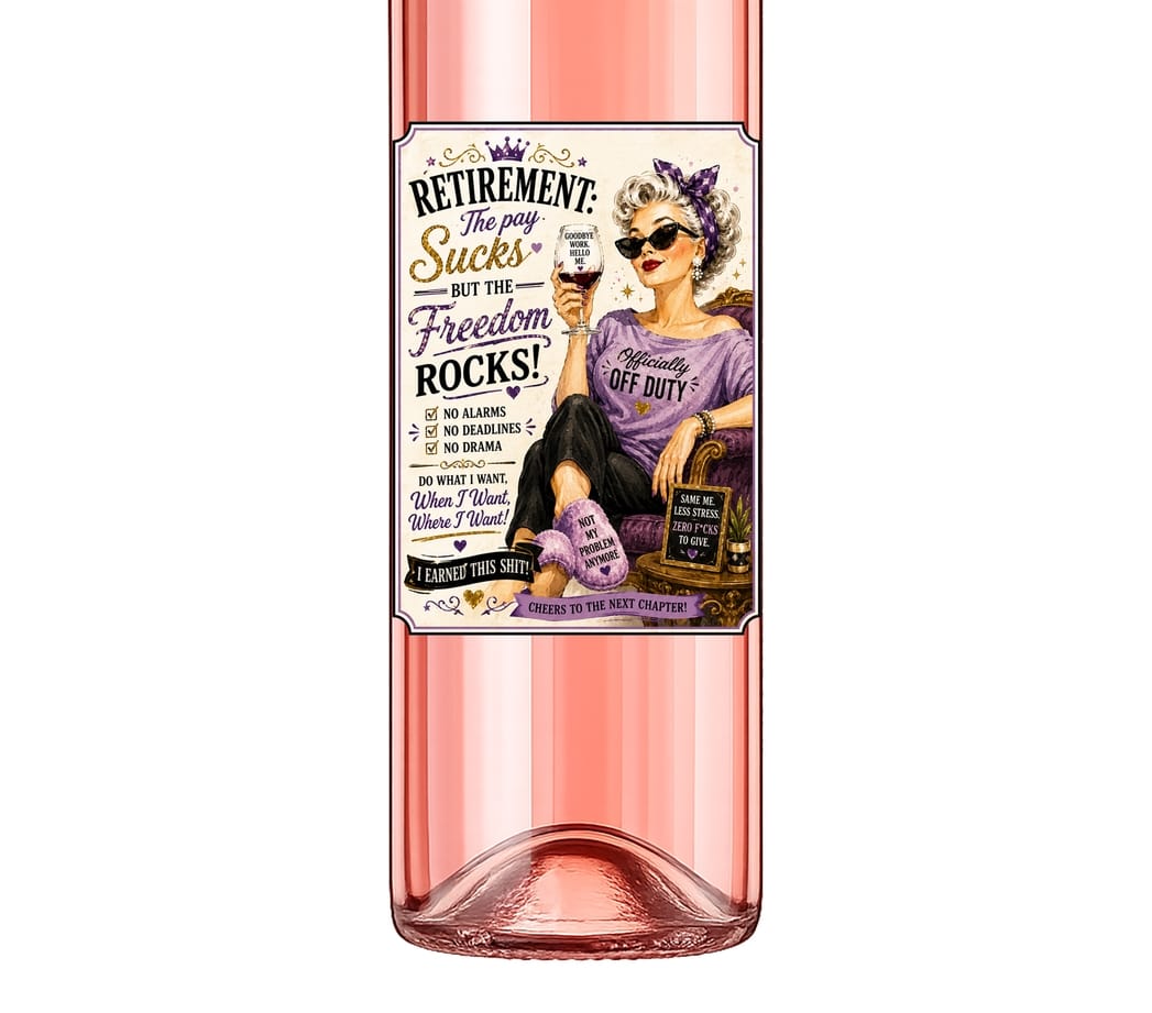 Sassy Talkin Sassy Vine Retirement Wine Label - Little Miss Muffin Children & Home