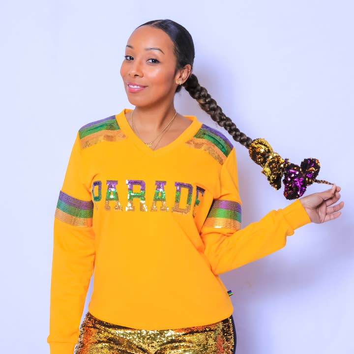 Reversible Mardi Gras Sequin Scrunchie
