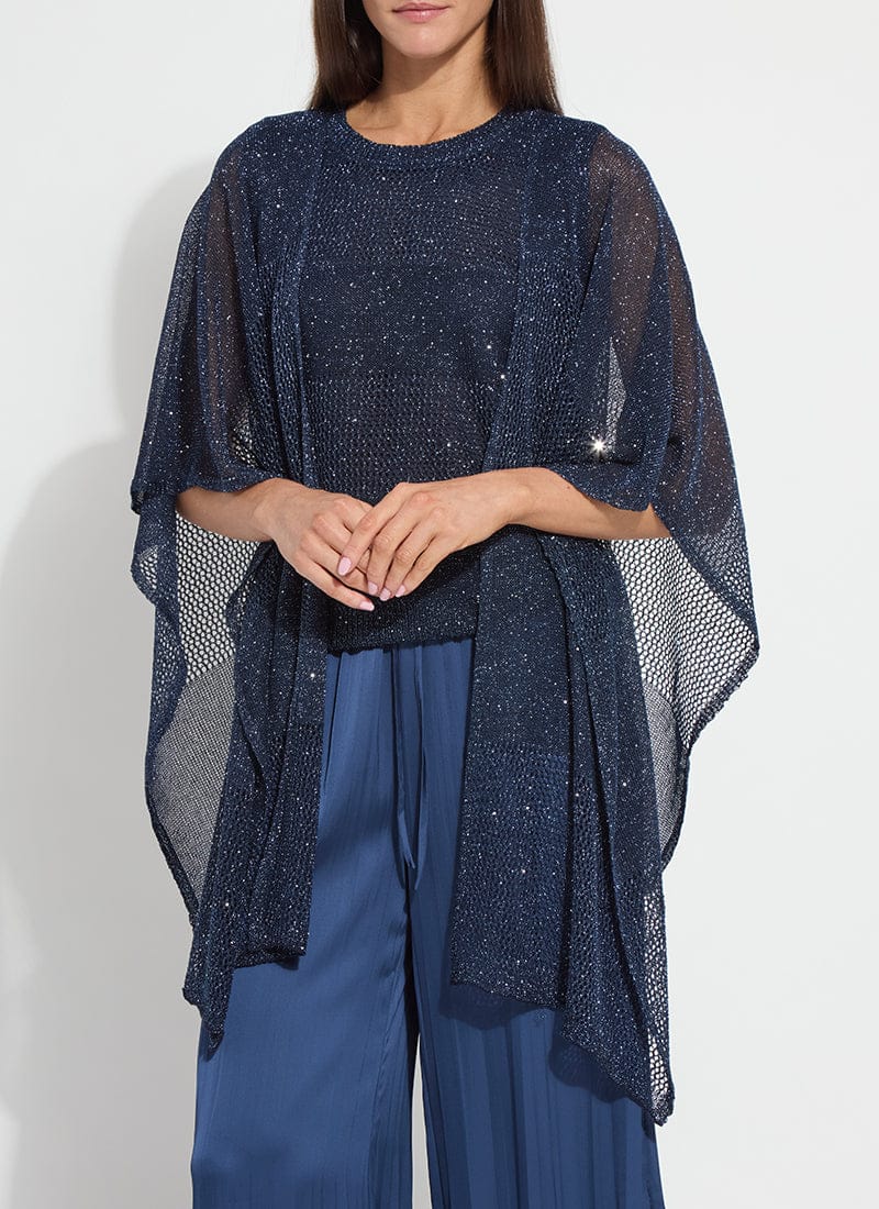 Riva Mesh Sequin Shrug in Capri Blue Sequins