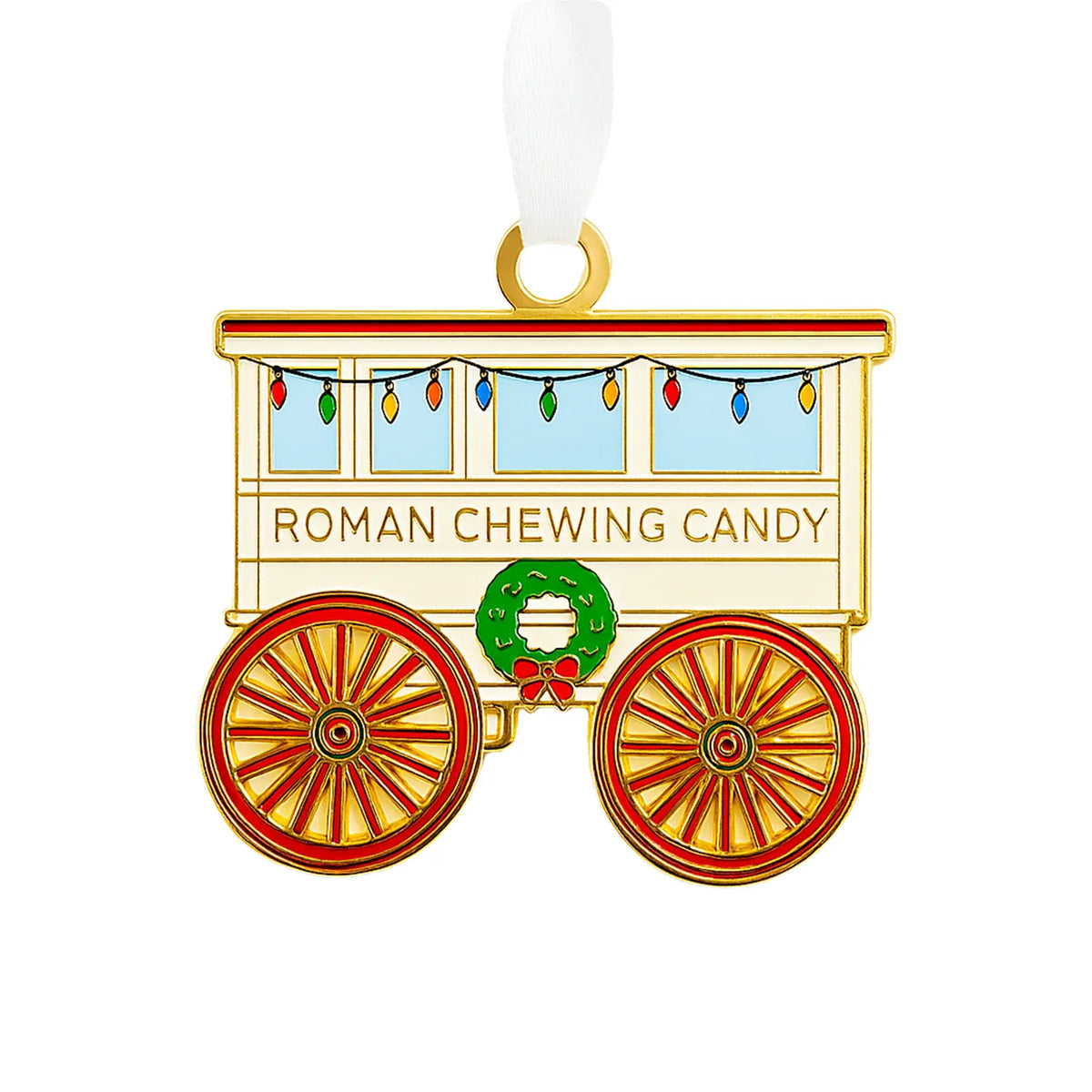Roman candy New Orleans enamel ornament