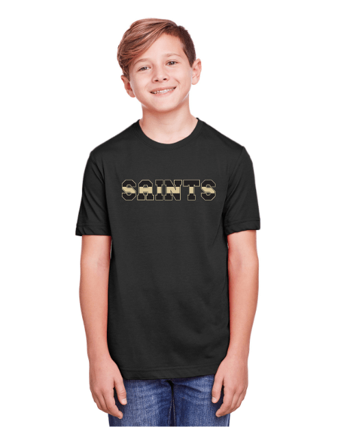 Whereable Art Whereable Art Saints Varsity Stripe Performance Youth Tee - Little Miss Muffin Children & Home