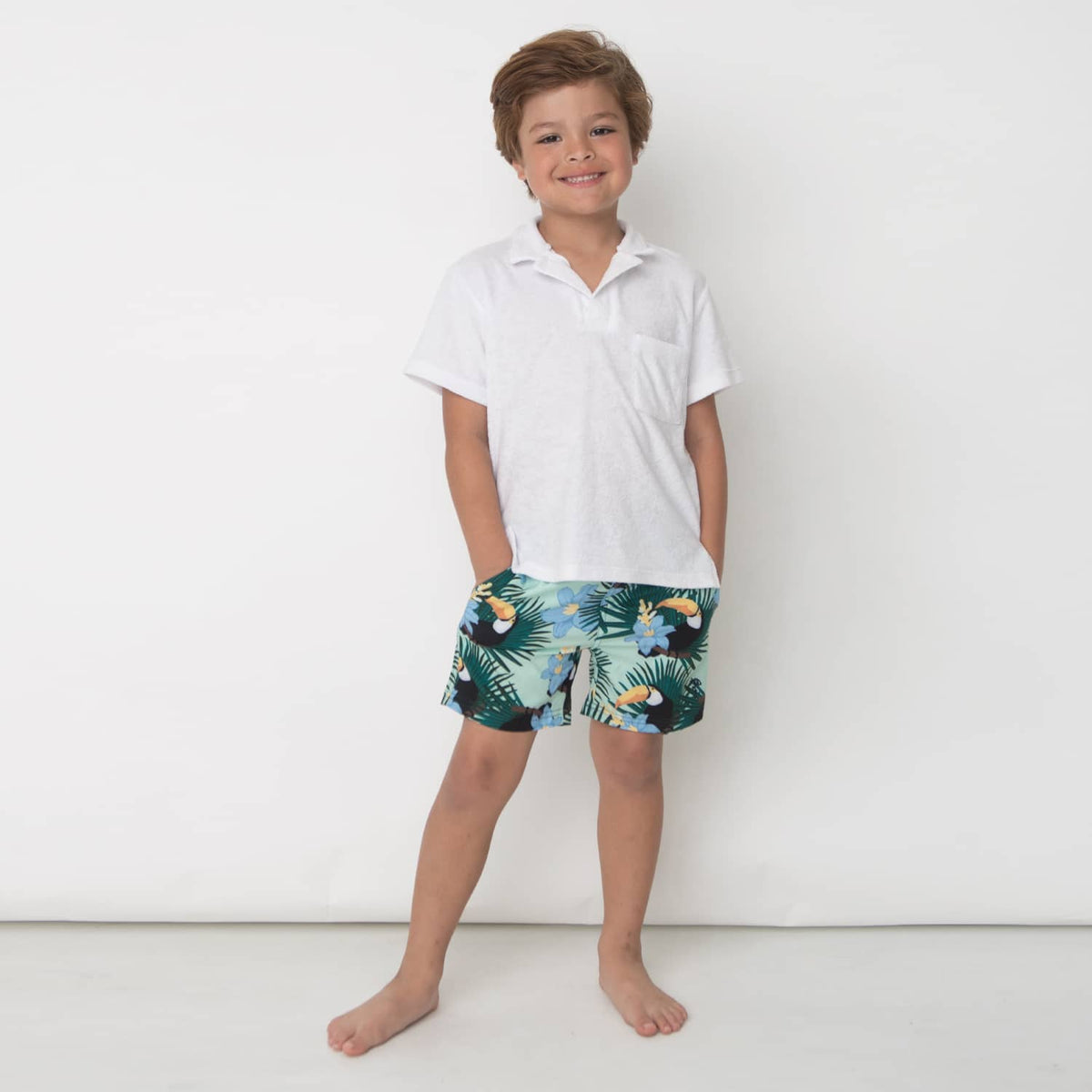 Shade Critters Shade Critters Boys Terry Polo - White - Little Miss Muffin Children & Home