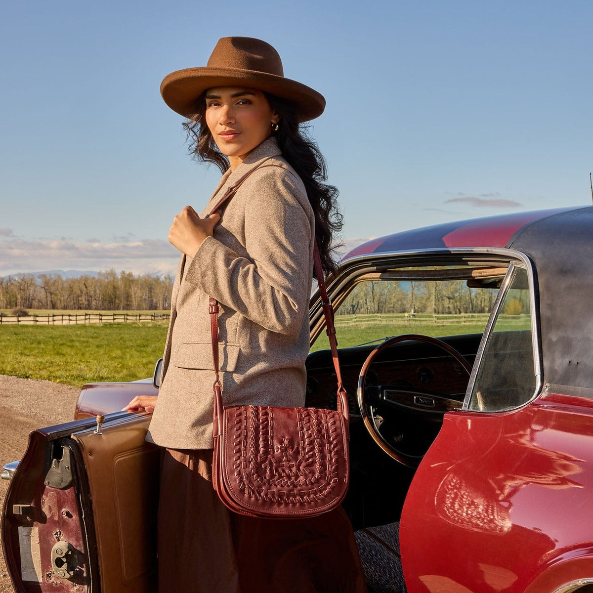 Hobo Kiva Large Crossbody in Washed Leather, Chestnut - Little Miss Muffin Children & Home