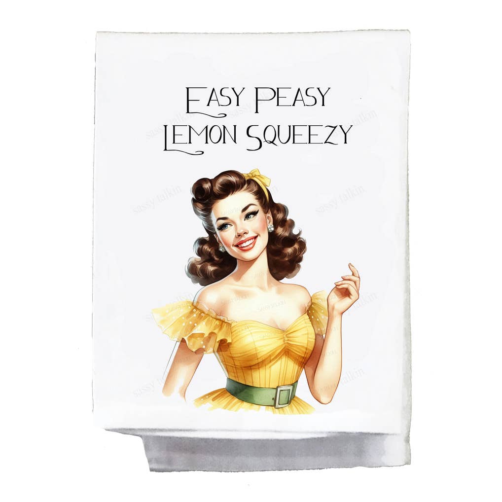 Sassy Girl "Easy Peasy Lemon Squeezy" Dish Towel