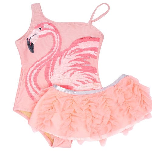 Pink Flamingo Sequin 1pc & Skirt