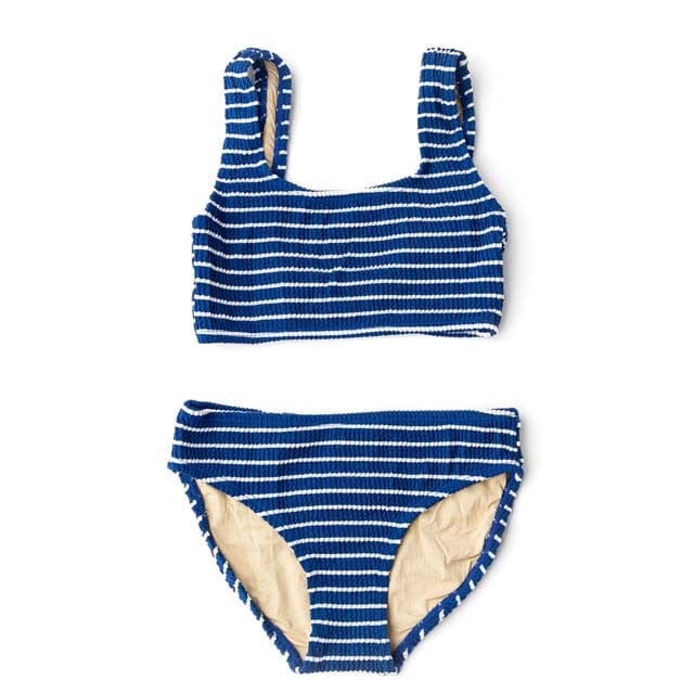 Shade Critters Shade Critters Girls Crinkle 2 Piece Swim Suit - Navy Stripe - Little Miss Muffin Children & Home