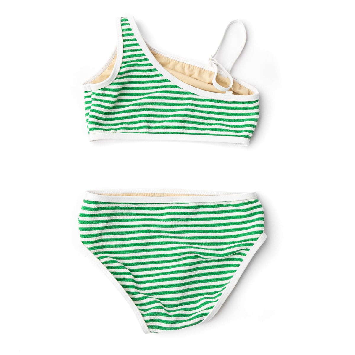Shade Critters Shade Critters Girls Ribbed One Shoulder Two Piece - Green Stripe - Little Miss Muffin Children & Home