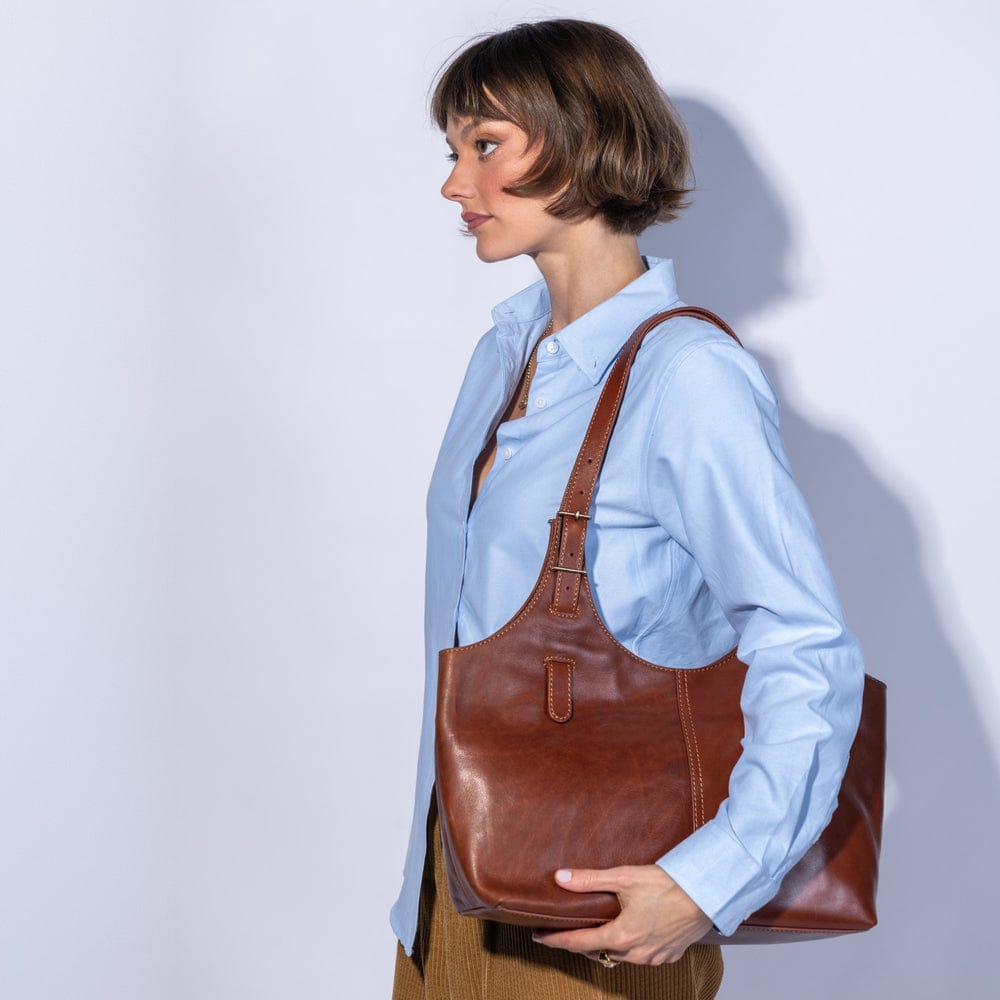 Atlas Tote Patina Leather - Pecan Ridge