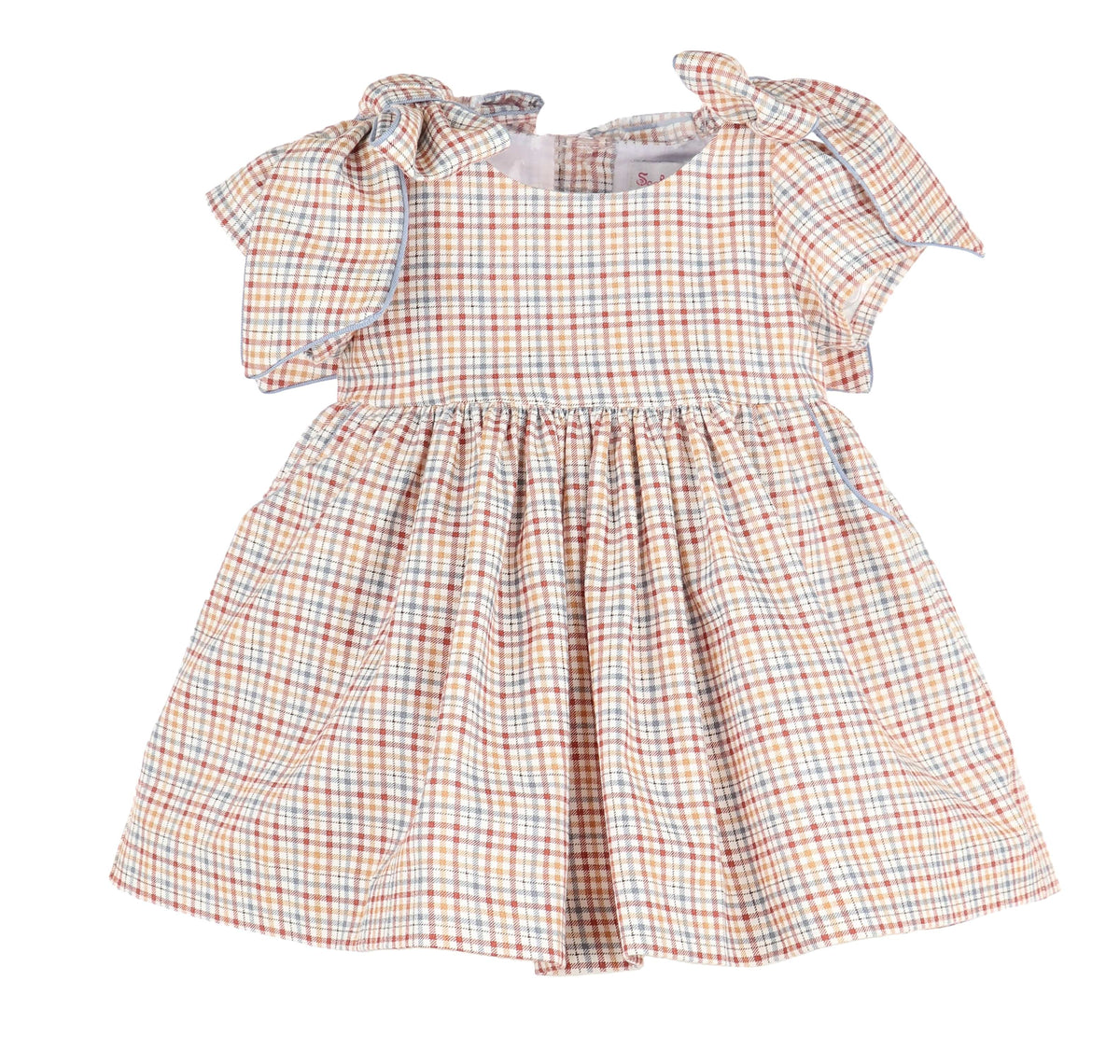 Casero & Associates Casero & Associates Maple Check Bow Dress, Print - Little Miss Muffin Children & Home