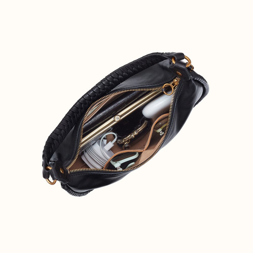 Hobo Large Mia Crescent Hobo Smooth Leather - Black - Little Miss Muffin Children & Home