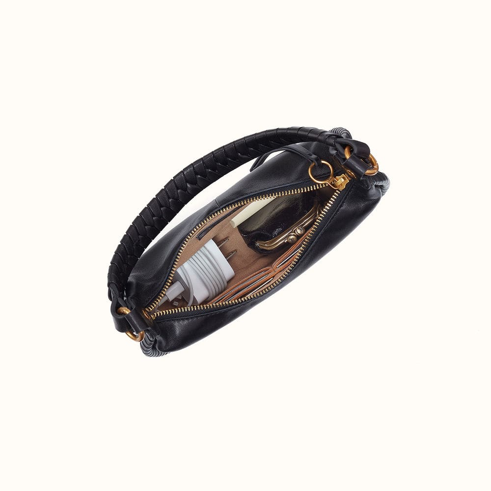 Hobo Small Mia Crescent Hobo Smooth Leather - Black - Little Miss Muffin Children & Home