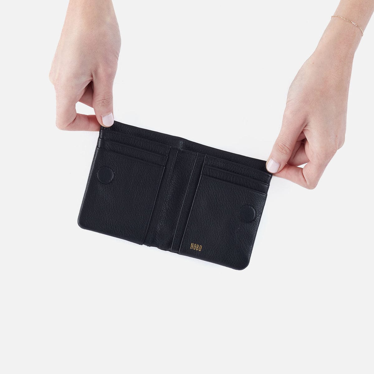 Hobo Lumen Mini Wallet in Pebbled Leather - Black - Little Miss Muffin Children & Home