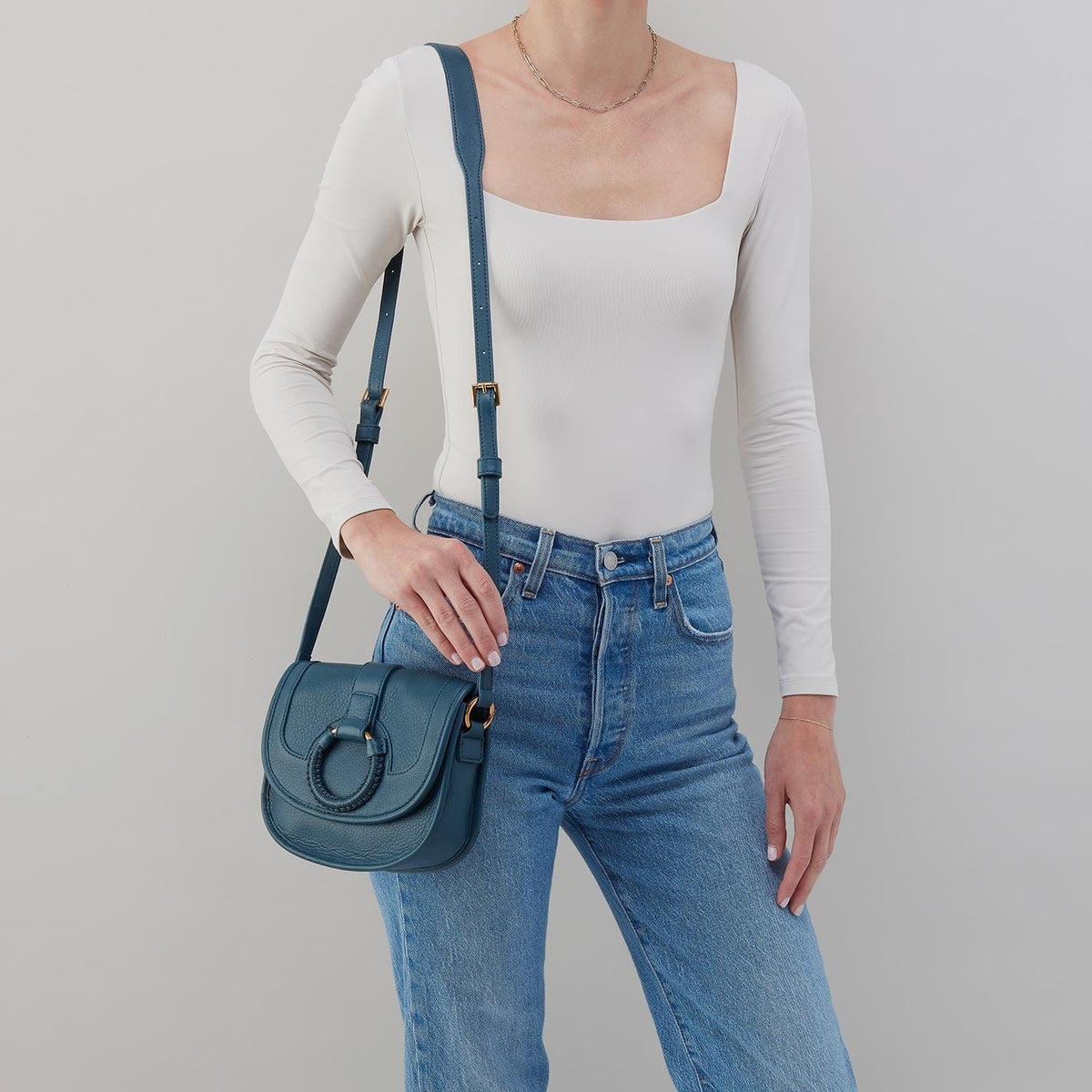Hobo Kiva Small Crossbody in Pebbled Leather, Peacock Feather - Little Miss Muffin Children & Home