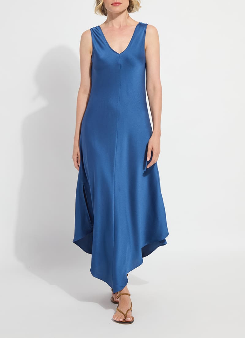 Sakura Bias Handkerchief Dress in Palermo Blue