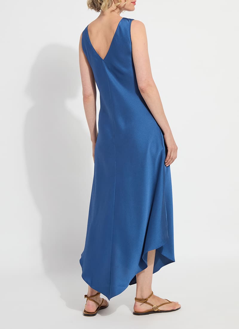 Sakura Bias Handkerchief Dress in Palermo Blue