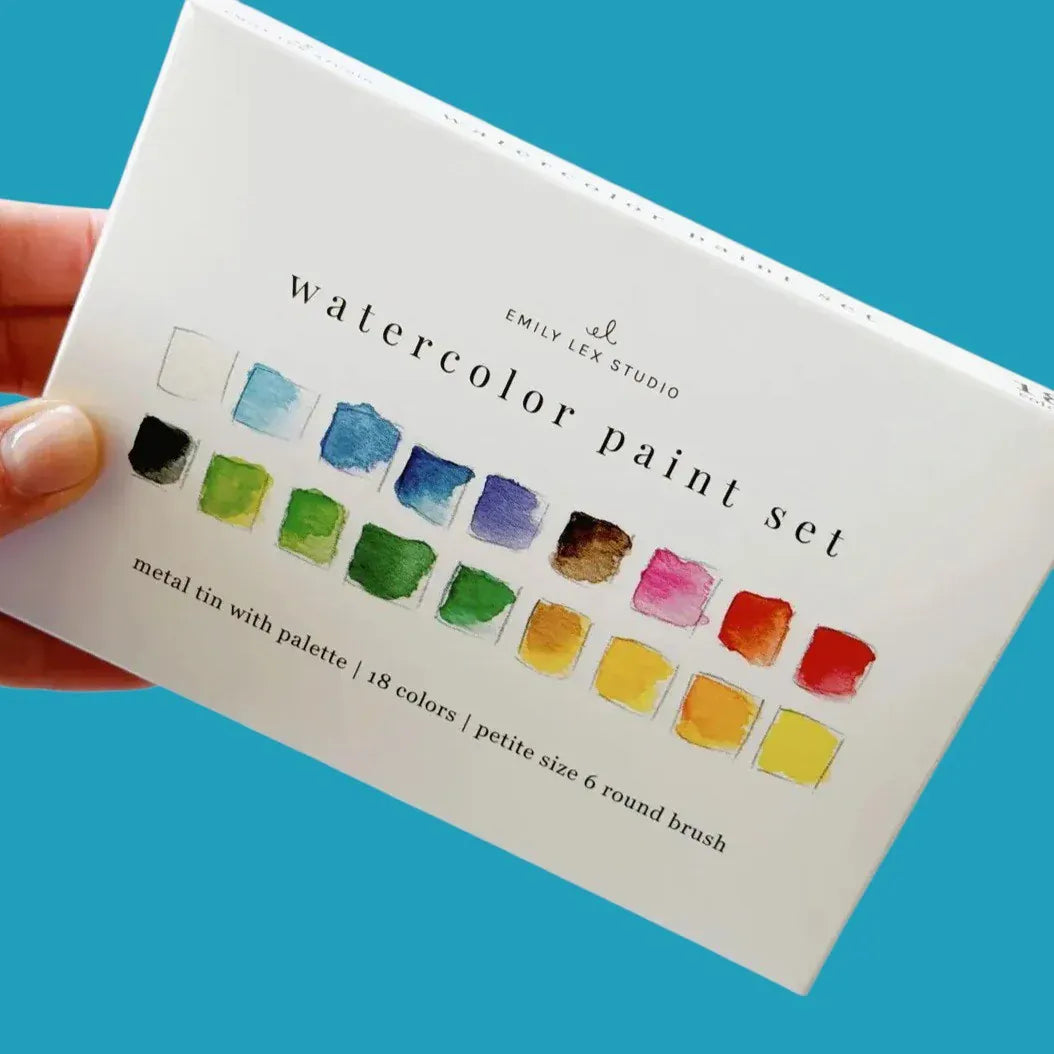 Emily Lex Studio Watercolor Paint Set, 18 Colors with Brush - Little Miss Muffin Children & Home