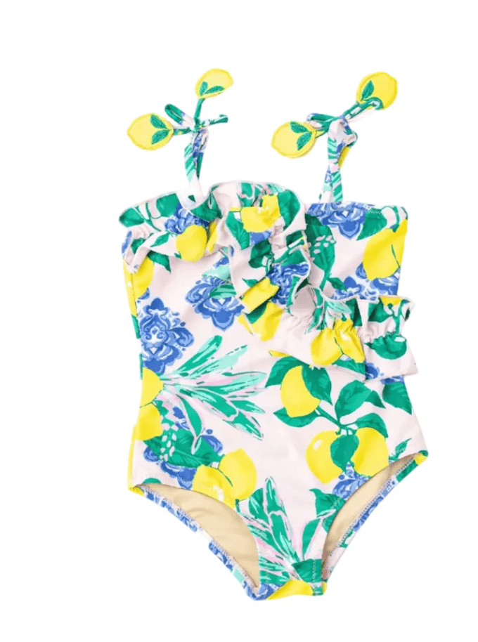 Santorini Citrus Ruffle 1 Shoulder