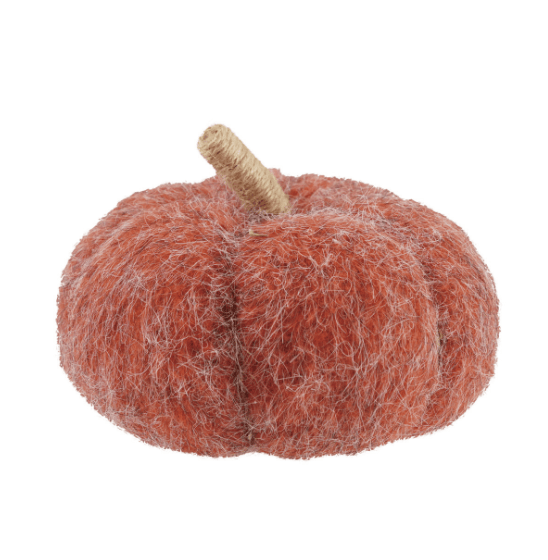 Creative Co-op Orange in Felt Pumpkin with Jute Wrapped Stem - Little Miss Muffin Children & Home