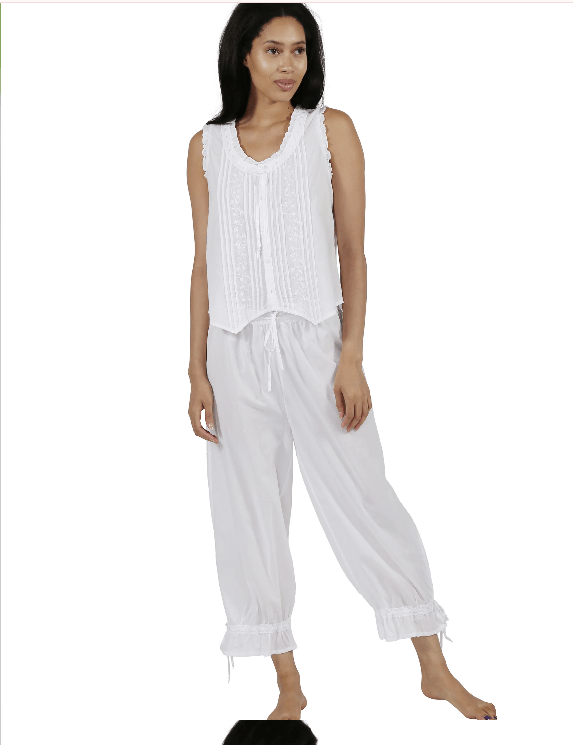 Sleeveless Draw Leg Capri Pajama Set