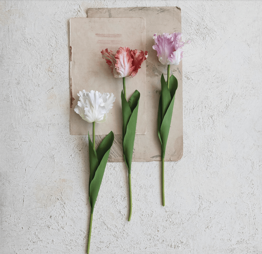 Faux Tulip Stem, 3 Colors Available