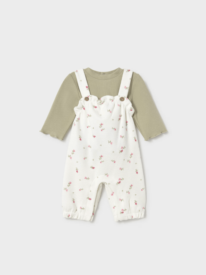 Printed Overalls & Sweater Set