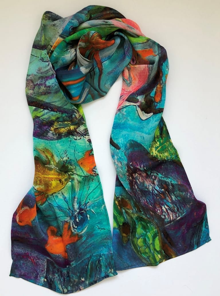 Sea Life Silk Scarf