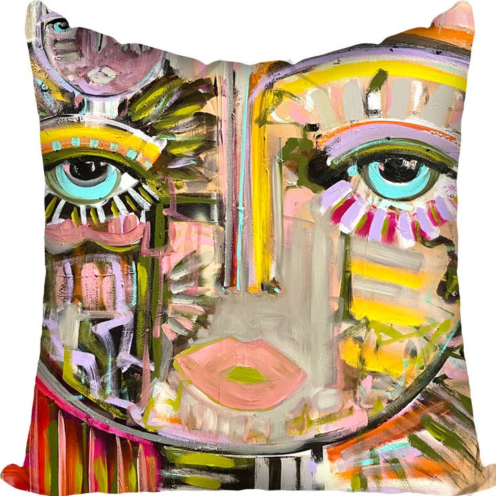 Sentinel Chica velvet pillow by Windy O'Connor Art