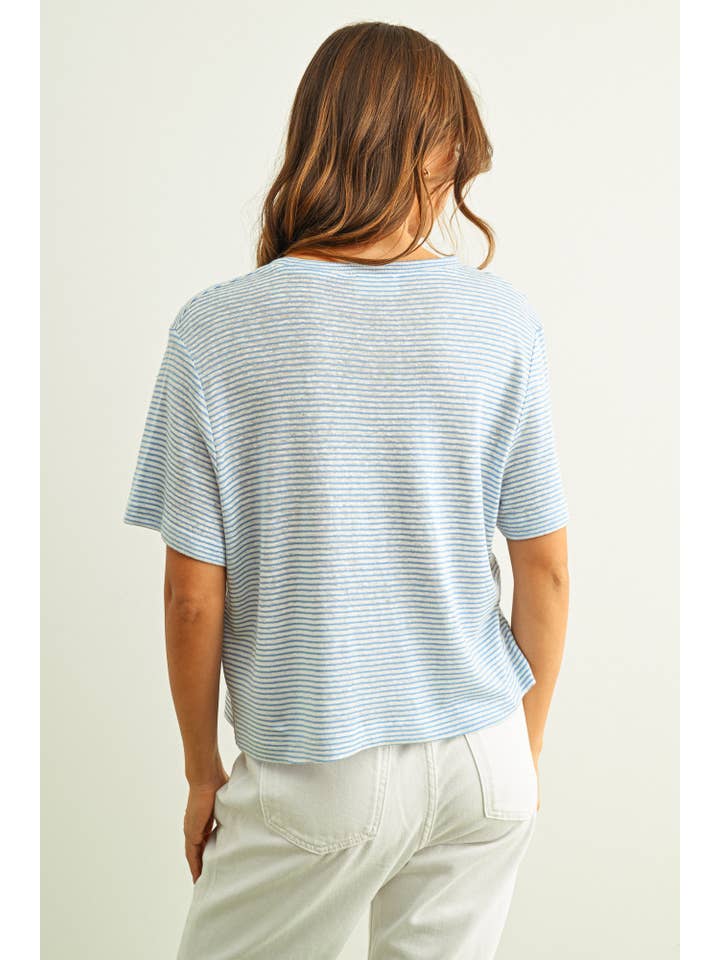 Short Sleeve Striped T-Shirt in Blue
