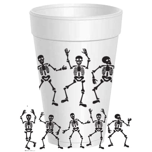 Write Designs /Sassy Cups Sassy Cups Dancing Skeleton Halloween Styrofoam Cups, 16 oz, 10-Pack - Little Miss Muffin Children & Home