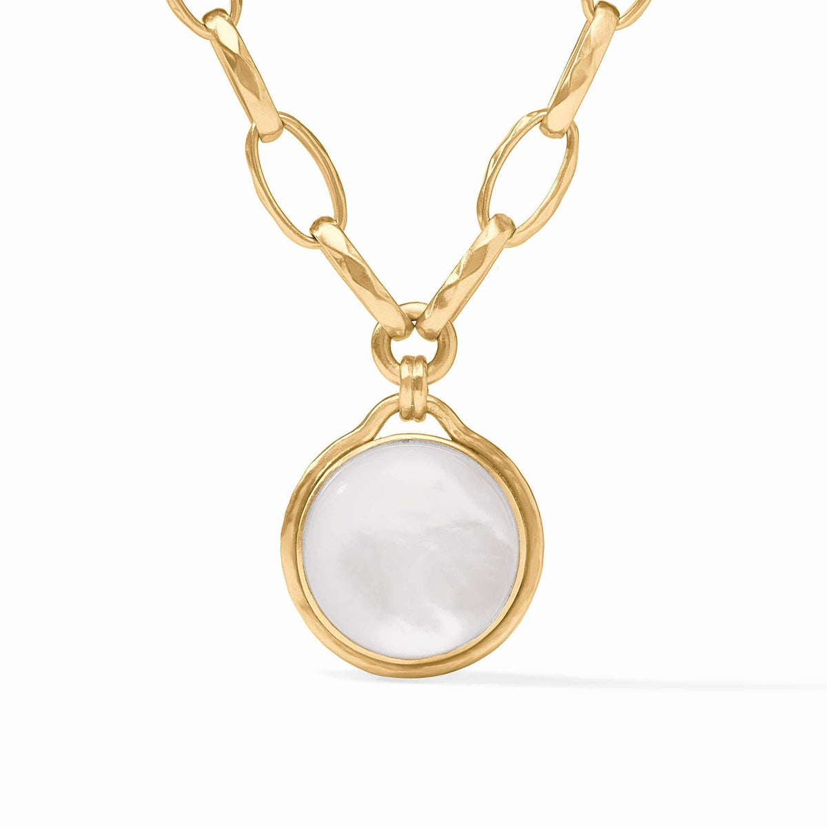 Solara Gold Statement Necklace with Iridescent Clear Crystal Stones
