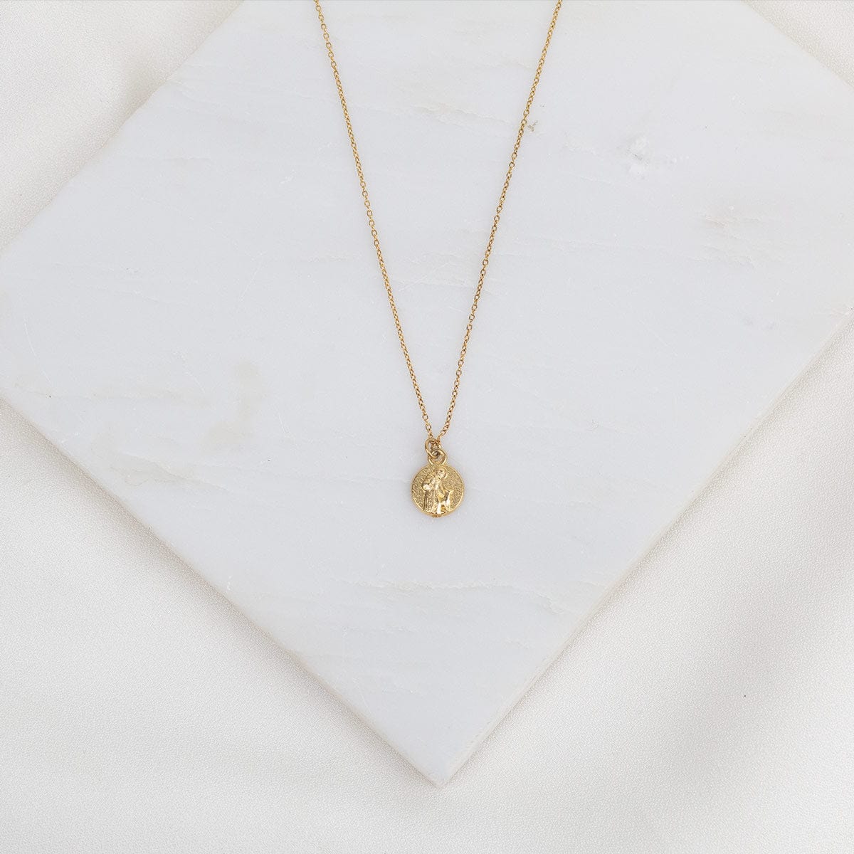 My Saint My Hero St Francis Necklace, Gold - Little Miss Muffin Children & Home