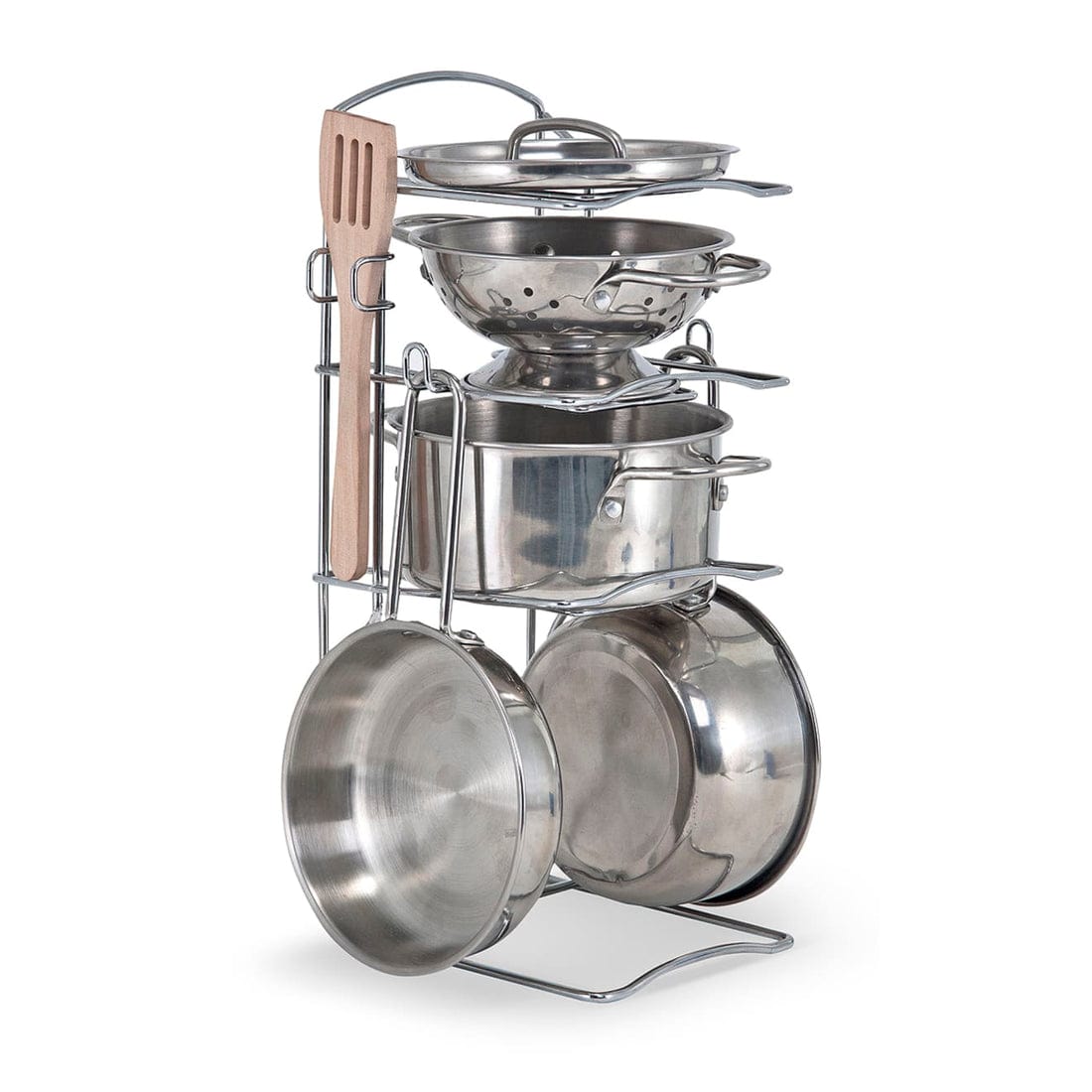 Melissa & Doug Melissa & Doug Deluxe Stainless Steel Pots & Pans Play Set, 8 Piece Set - Little Miss Muffin Children & Home