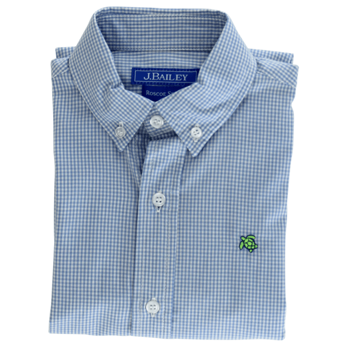 Bailey Boys Bailey Boys Roscoe Button Down Shirt, Blue Microcheck - Little Miss Muffin Children & Home