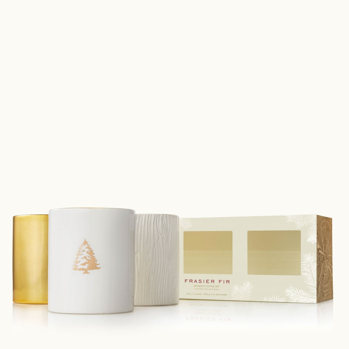 Thymes Frasier Fir Gilded Poured Candle Trio Set - Little Miss Muffin