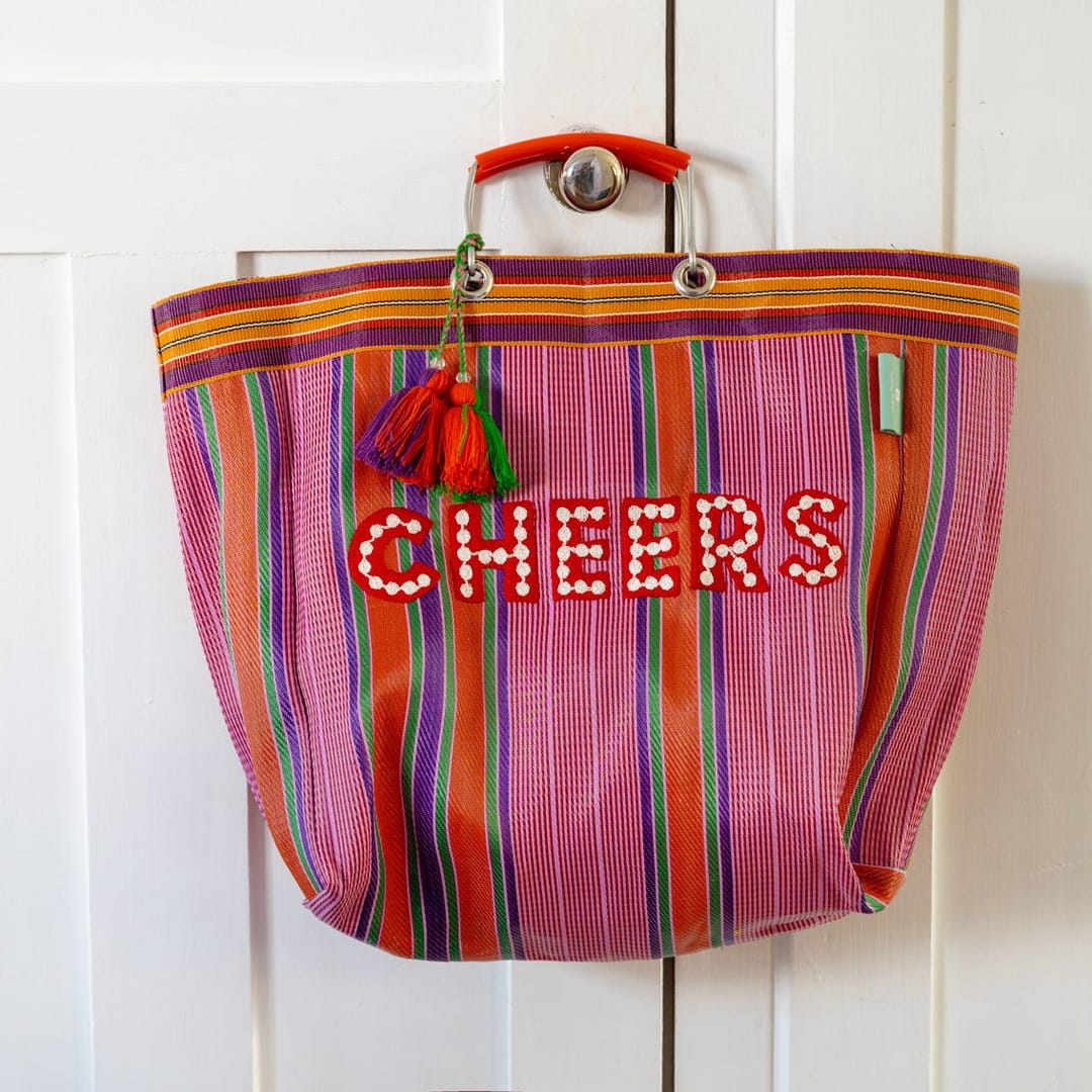 Recycled Plastic "Cheers" Tote Bag