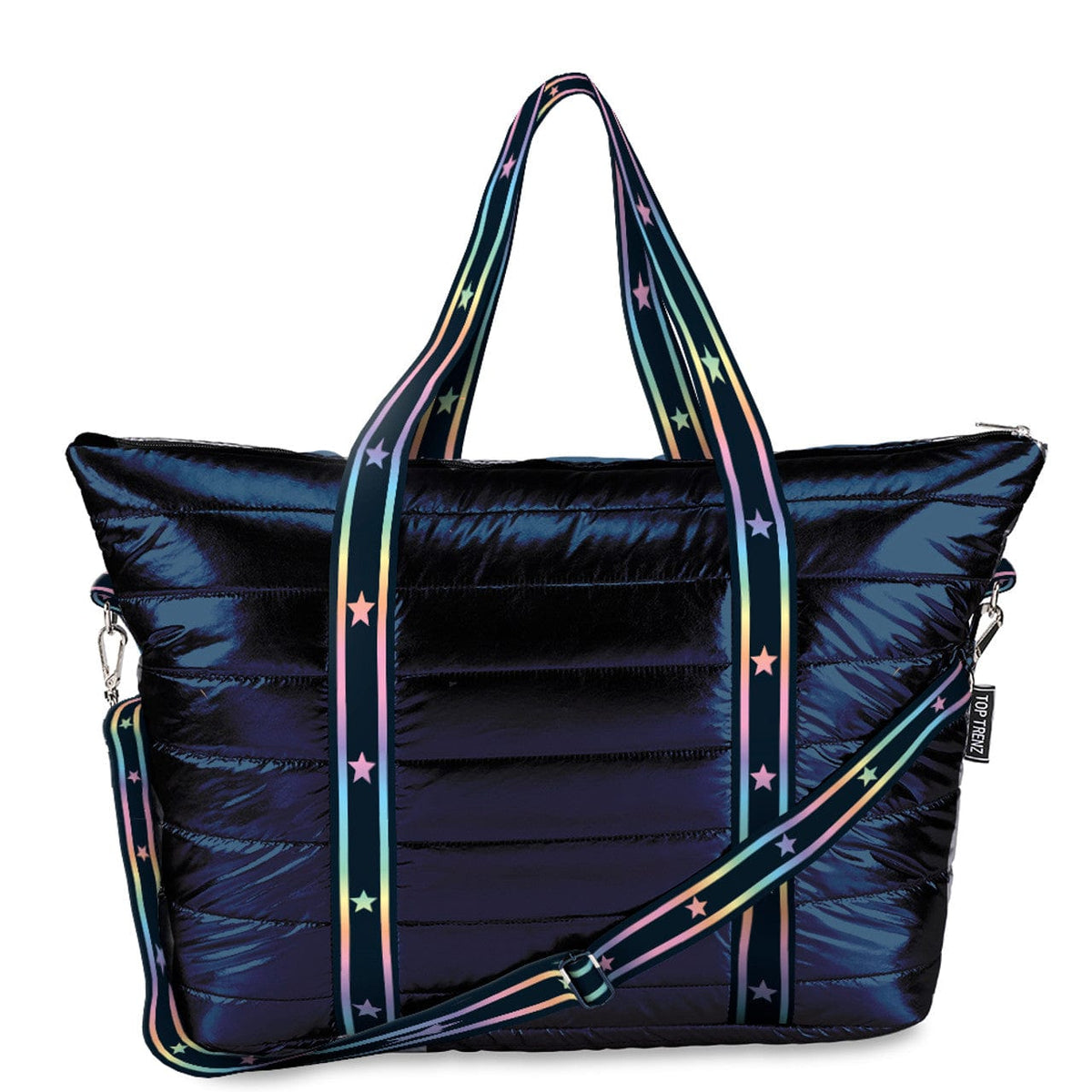 Top Trenz Top Trenz Navy Puffer Tote with Gradient Star Straps - Little Miss Muffin Children & Home