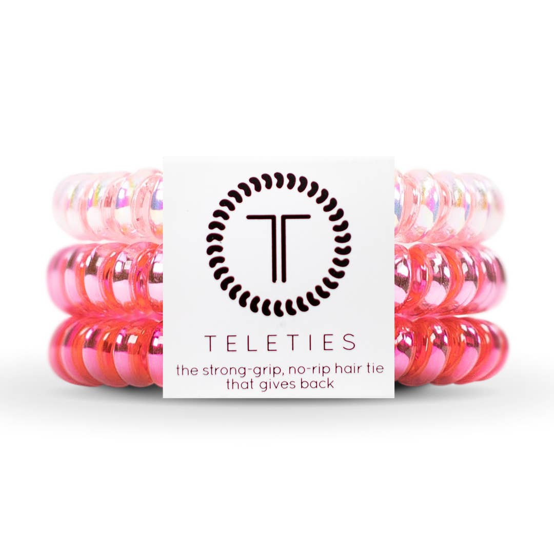 Small Think Pink Hair Ties Spiral Hair Coils