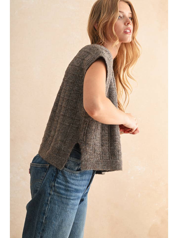 mocha brown vest for women