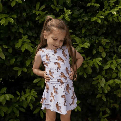 Tigers Print Athletic Skirt Set