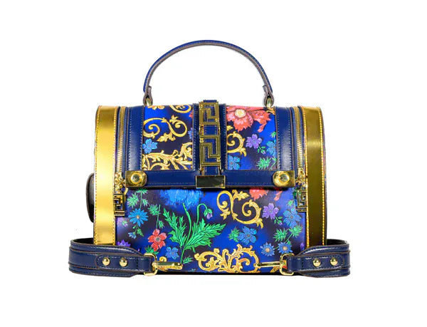 Celina Top-Handle Satchel Bag Orchid Vine Blue