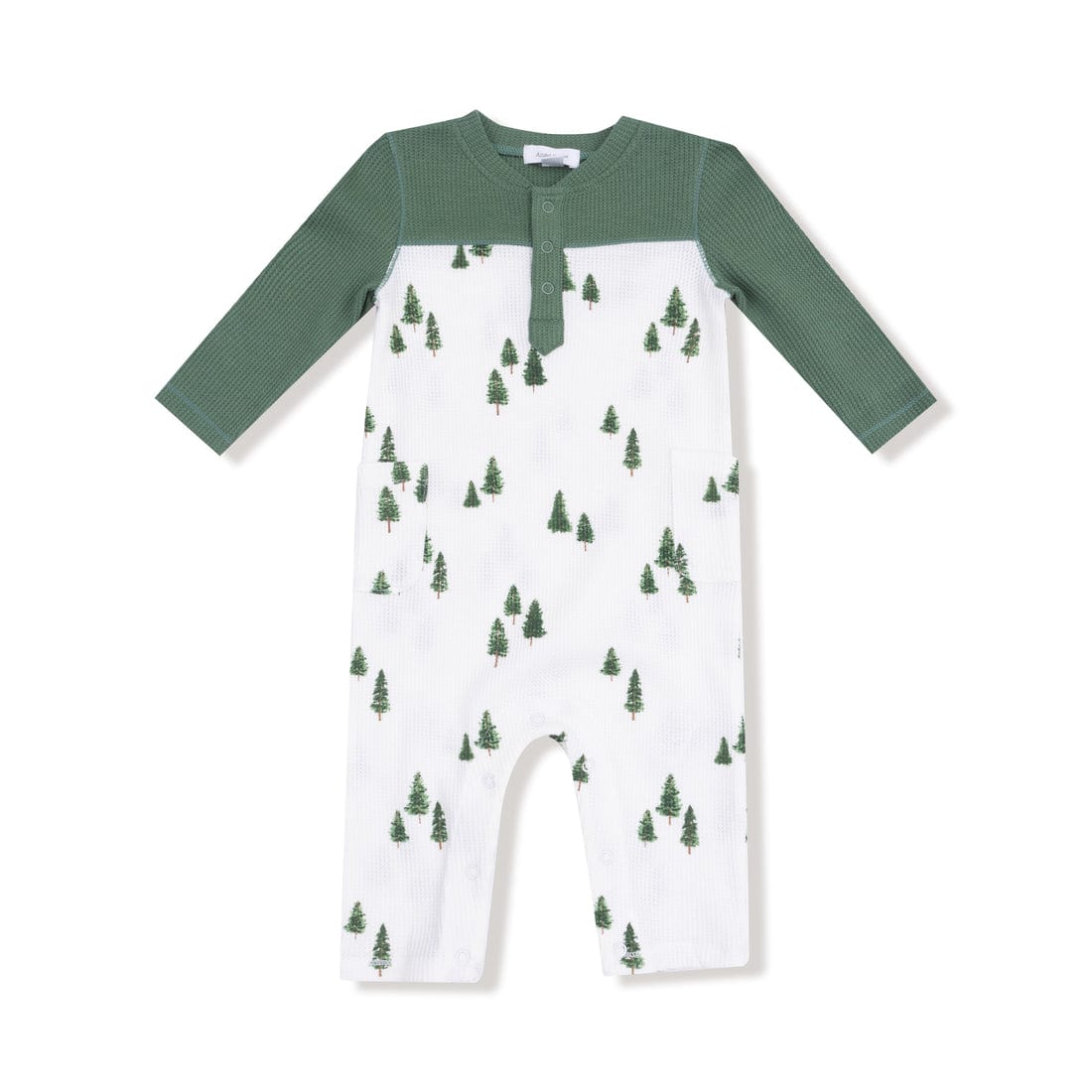 Tiny Forest Romper with Contrast Sleeves