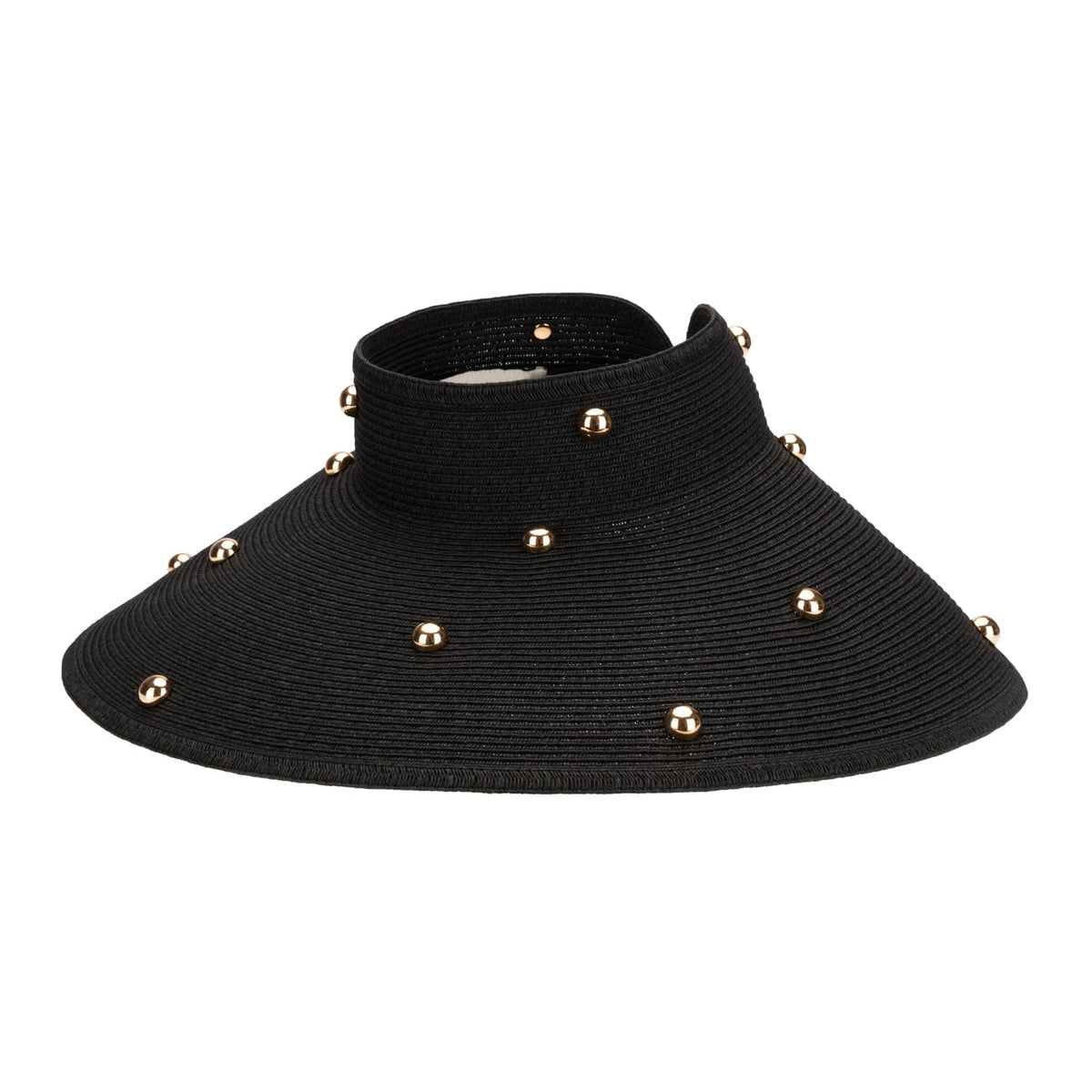 San Diego Hat Company Ruth Wide Brim Roll Up Visor with Gold Beads - Little Miss Muffin Children & Home