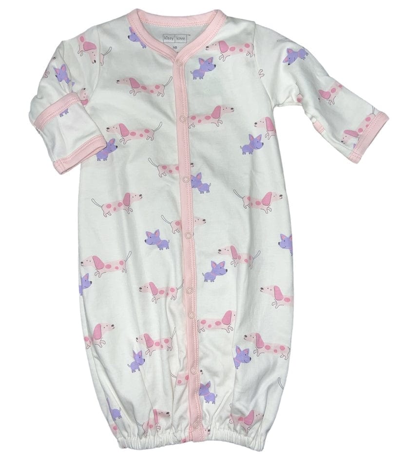 Kissy Kissy Kissy Kissy Convertible Gown Print Puppy Fun, Multi Pink - Little Miss Muffin Children & Home