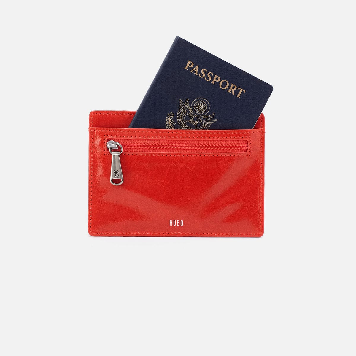 Hobo Hobo Euro Slide Card Case In Polished Leather in Grenadine - Little Miss Muffin Children & Home