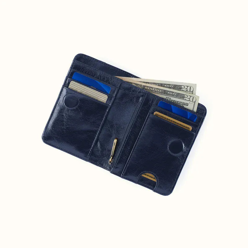 Hobo Hobo Jill Small Billfold Wallet in Polished Leather - Ink Navy - Little Miss Muffin Children & Home
