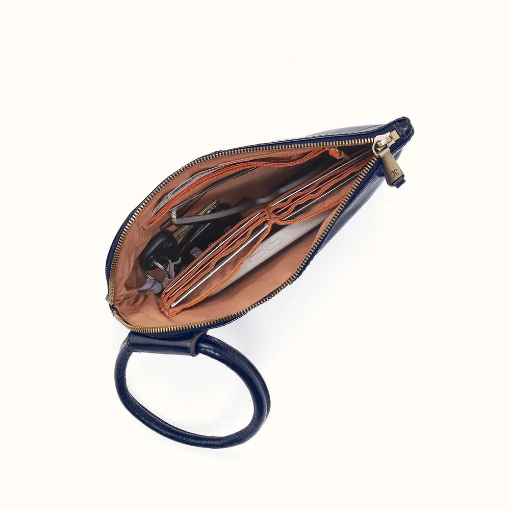 Hobo Sable Wristlet in Polished Leather - Ink Navy - Little Miss Muffin Children & Home