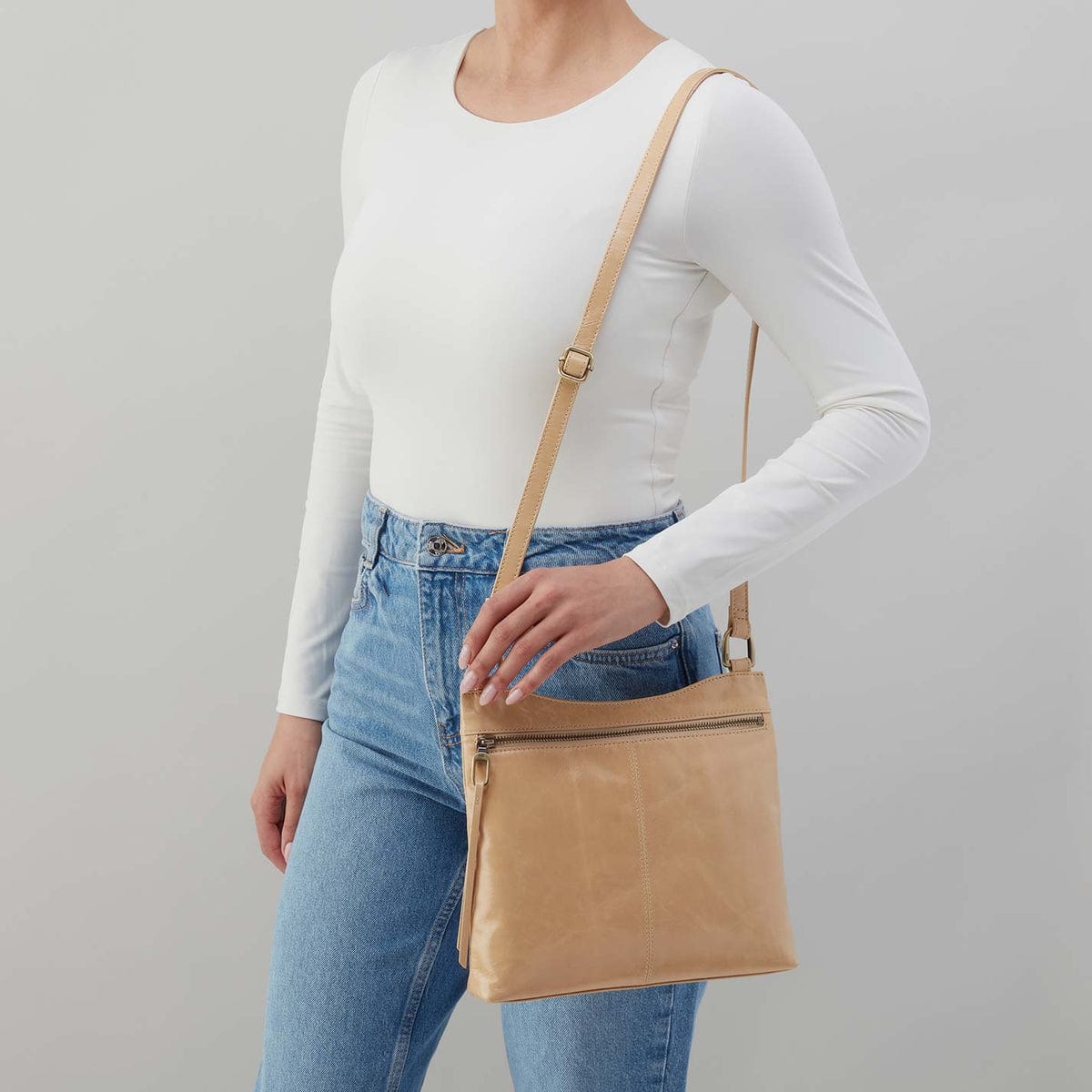 Hobo Cambel Crossbody in Polished Leather - Desert Sand - Little Miss Muffin Children & Home