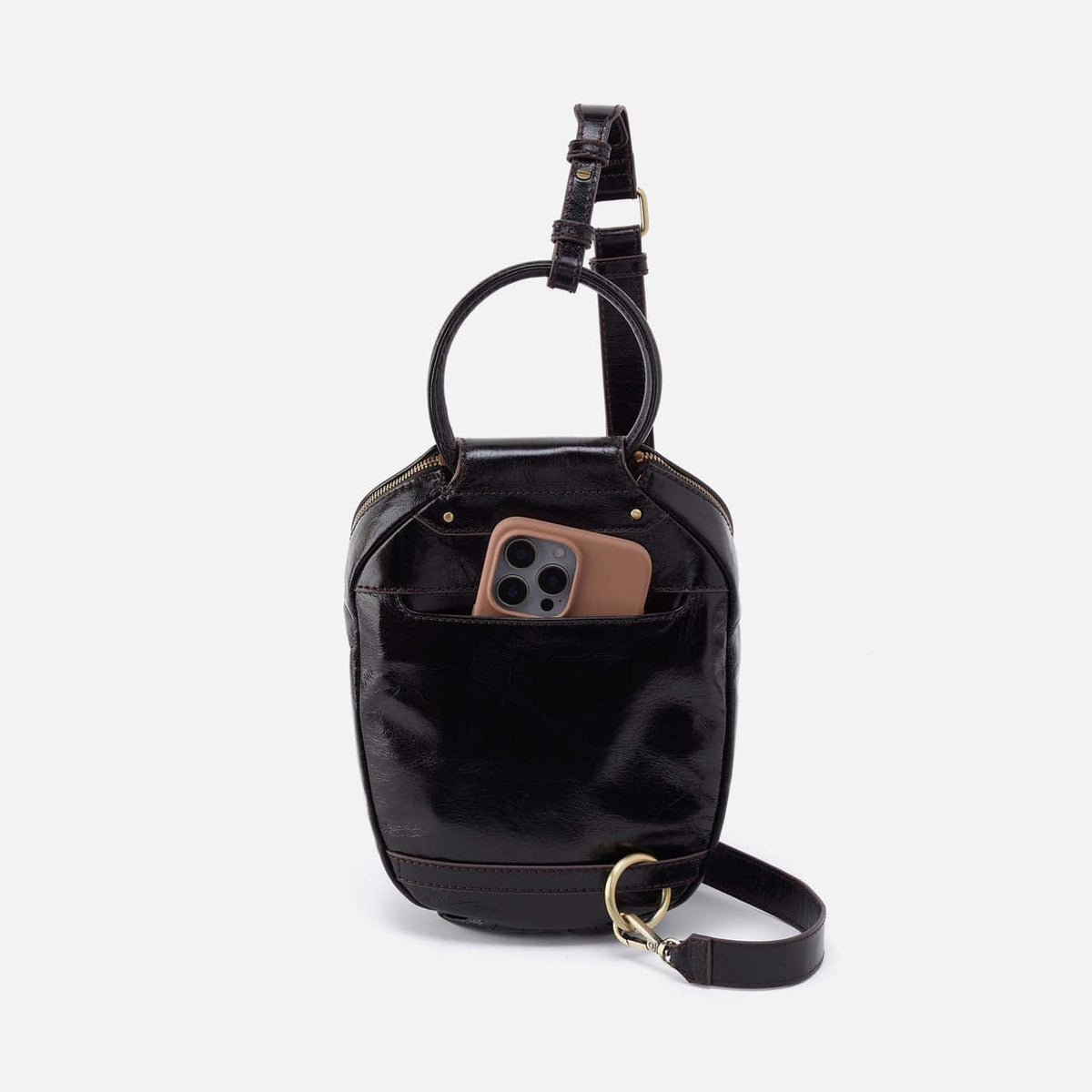 Hobo Sheila Sling in Polished Leather - Black - Little Miss Muffin Children & Home